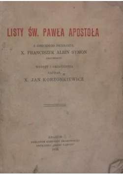Listy św. Pawła Apostoła 1929 r