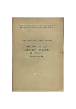 Rozwój badań literatury polskiej w latach 1944 -1954
