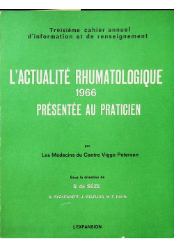 Lactualite rhumatologique 1966