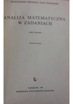 Analiza matematyczna w zadaniach część I-II