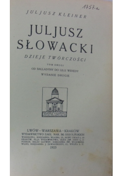 Juljusz Słowacki ,1923r.,Tom 2