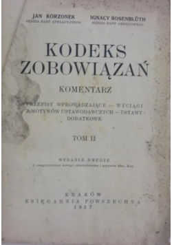 Kodeks zobowiązań,1937r.