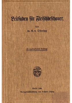 Leitfaden für fleischbeschauer,1903 r.