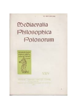 Mediaevalla Philosophica polonorum XXIV