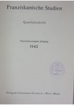 Franziskanische Studien, 1942 r.