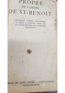 Propre de lorde de St-Benoit, 1935r.