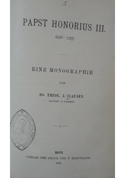 Papst Honorius III. , 1895 r.