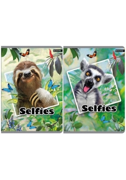 Zeszyt A5 w kratkę 80 kartek Selfies 5 sztuk mix