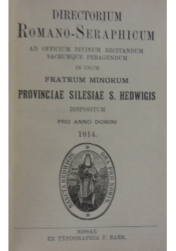 Directorium Romano - Seraphicum. 1914 r.