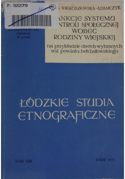 Łódzkie studia etnograficzne, tom XIII