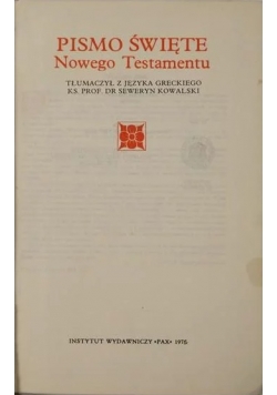 Pismo Święte Nowego Testamentu