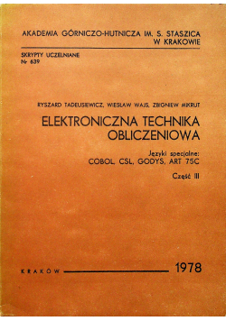 Elektroniczna technika obliczeniowa część III