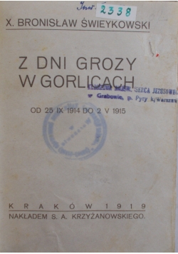 Z dni grozy w Gorlicach,1919 r.