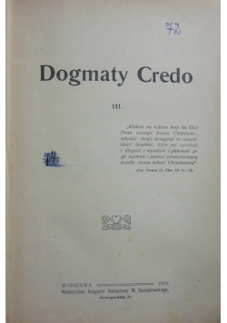Dogmaty Credo, 1910 r.