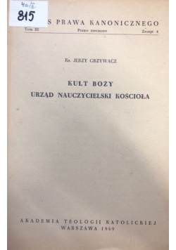 Kult boży urząd nauczycielski