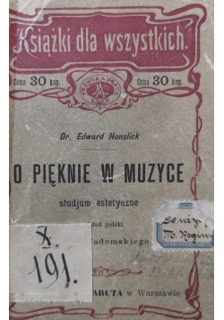 O pięknie w muzyce, 1903 r.