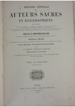 Histoire generale des Auteurs Sacres et ecclesiastiques, tom 11, 1862 r.