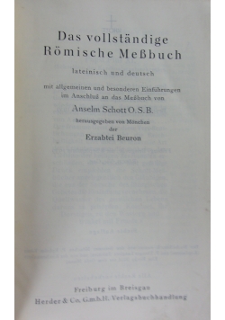 Das vollstandige Romische Messbuch, 1939r.