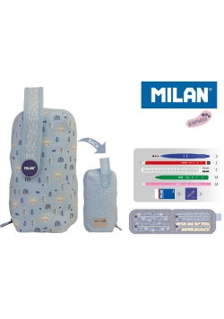 Multipiórnik Milan owalny z 4 piórnikami Berrywood niebieski