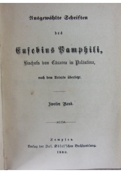 Des Eusebius Pamphili vier Bücher vom Leben des Kaisers Konstantin, 1880 r.
