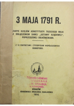 3 maja 1791 zarys dziejów 1914 r.