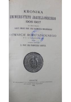 Kronika Uniwersytetu Jagiellońskiego   1908