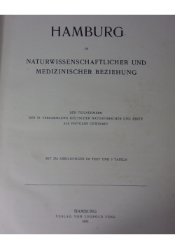 Hamburg in Naturwissenschaftlicher und Medizinischer Beziehung. 1901 r.