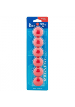Magnesy do tablic czerwone gładkie 6szt. GM301-PC6