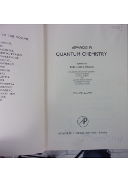 Adavances in quantum chemistry