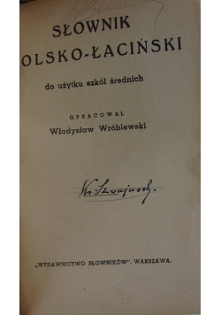 Słownik języka łacińskiego, 1931r.
