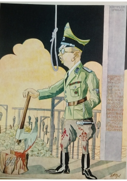Hitleriada Macabra 3 karykatury 1946 r. UNIKAT