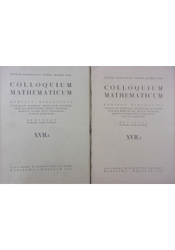Colloquium Mathematicum, t. XVII zestaw 2 książek