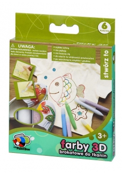Farby 3D brokatowe do tkanin 6 szt.