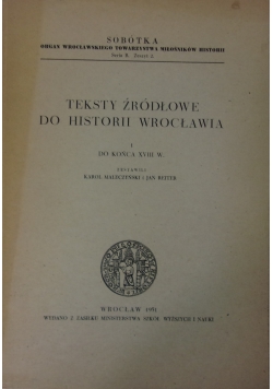Teksty źródłowe do historii Wrocławia
