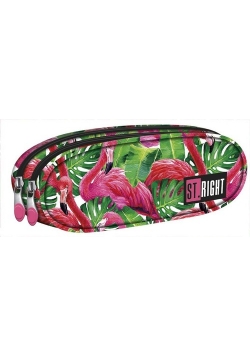 Saszetka dwukomorowa Flamingo Pink & Green
