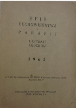 Spis duchowieństwa i parafii diecezji łódzkiej 1963