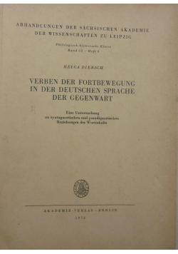 Verben Der Fortbewegung in der Deutschen Sprache Der Gegenwart
