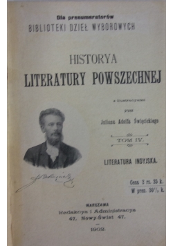 Historya literatury powszechnej, Tom IV, 1902r.