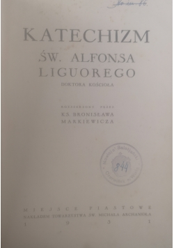 Katechizm Św.Alfonsa Liguorego,1931 r.