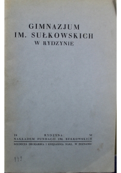 Gimnazjum im Sułkowskich w Rydzynie 1930 r