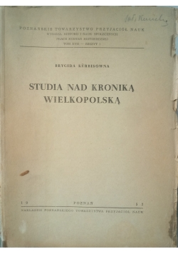 Studia nad kroniką wielkopolską