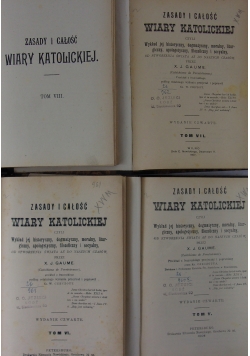 Zasay i całość wiary katolickiej - Tom  V - VIII , 1908 r.