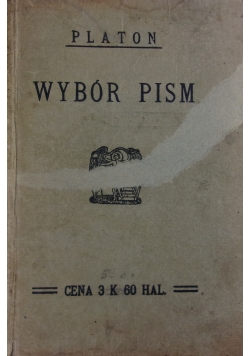 Platon. Wybór pism, 1913 r.