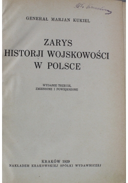 Zarys Historji Wojskowości w Polsce 1929 r