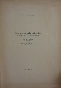 Sukiennice na rynku krakowskim w epoce gotyku i renesansu, 1948 r.
