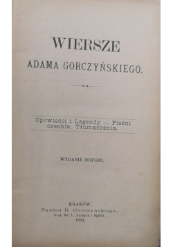 Wiersze Adama Gorczyńskiego 1883 r.
