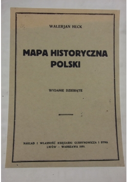 Mapa historyczna Polski, 1930r.