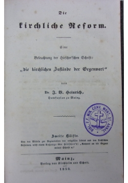 Die kirchliche Reform, 1850r.
