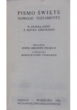 Pismo Święte .Nowego Testamentu