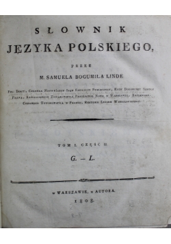 Słownik języka polskiego Tom I Część II 1808 r.